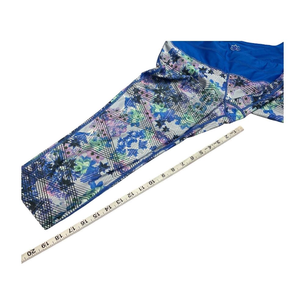 PL Movement by Pink Lotus Womens Leggings Women's Small Blue Overlapping V Front - Picture 4 of 7